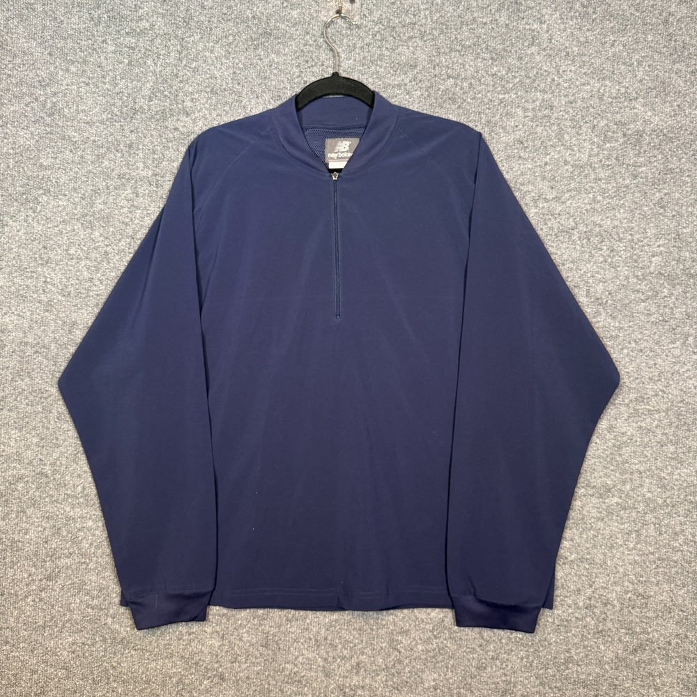 New Balance Shirt Mens‎ Medium Blue 1/4 Zip Pullover Lightweight Windbreaker